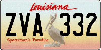 LA license plate ZVA332