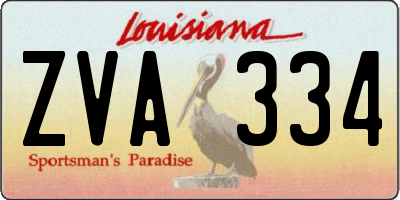 LA license plate ZVA334
