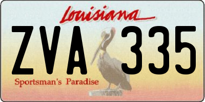 LA license plate ZVA335