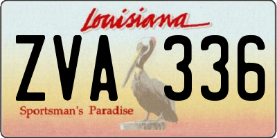 LA license plate ZVA336