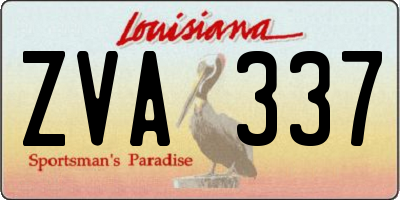 LA license plate ZVA337