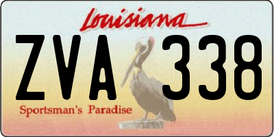 LA license plate ZVA338