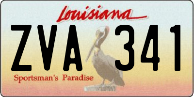 LA license plate ZVA341