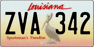 LA license plate ZVA342