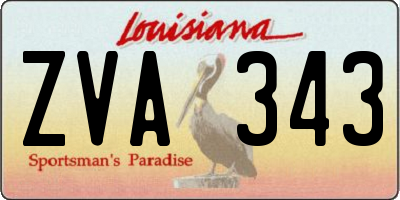 LA license plate ZVA343