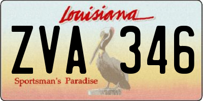 LA license plate ZVA346