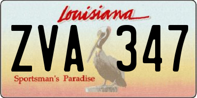 LA license plate ZVA347