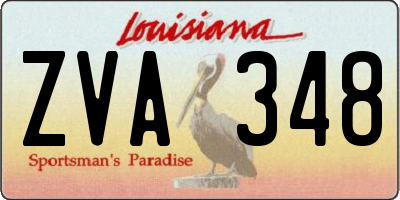 LA license plate ZVA348