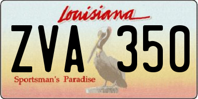 LA license plate ZVA350