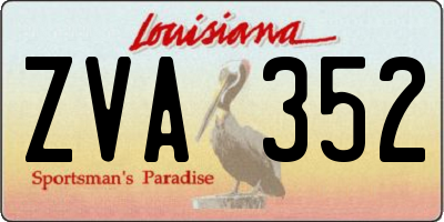 LA license plate ZVA352