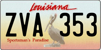 LA license plate ZVA353