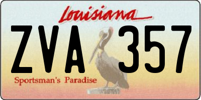 LA license plate ZVA357