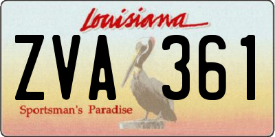 LA license plate ZVA361