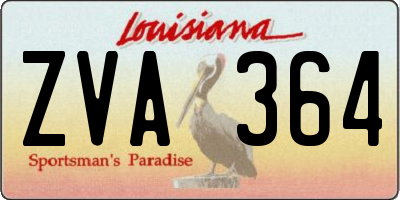 LA license plate ZVA364