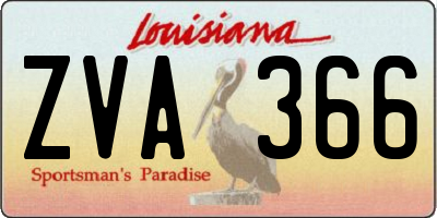 LA license plate ZVA366