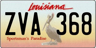 LA license plate ZVA368