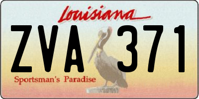 LA license plate ZVA371