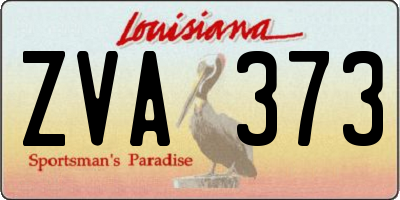 LA license plate ZVA373