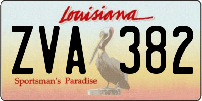 LA license plate ZVA382