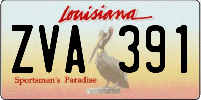 LA license plate ZVA391