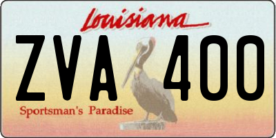 LA license plate ZVA400