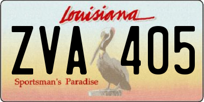 LA license plate ZVA405