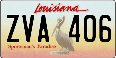 LA license plate ZVA406