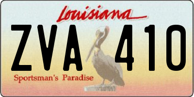 LA license plate ZVA410