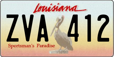 LA license plate ZVA412