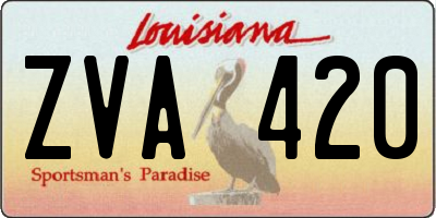 LA license plate ZVA420