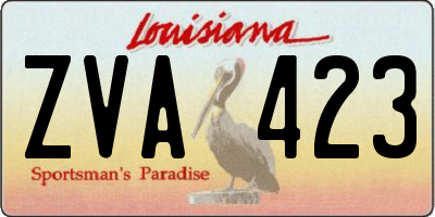 LA license plate ZVA423