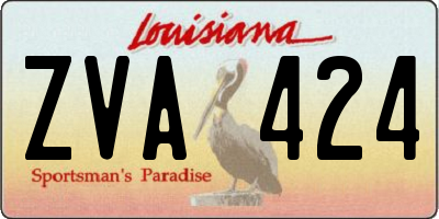 LA license plate ZVA424