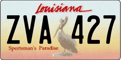 LA license plate ZVA427