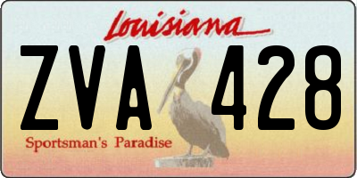 LA license plate ZVA428