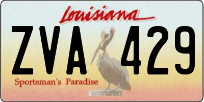 LA license plate ZVA429