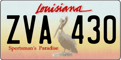 LA license plate ZVA430