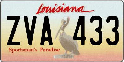 LA license plate ZVA433