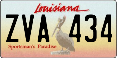 LA license plate ZVA434
