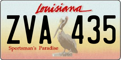 LA license plate ZVA435