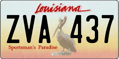 LA license plate ZVA437