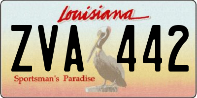 LA license plate ZVA442