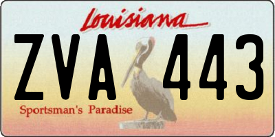 LA license plate ZVA443