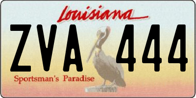 LA license plate ZVA444