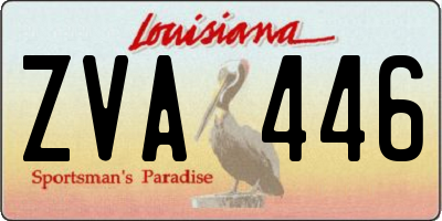 LA license plate ZVA446