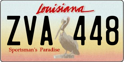 LA license plate ZVA448