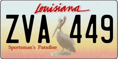 LA license plate ZVA449