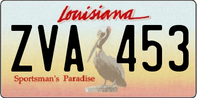 LA license plate ZVA453