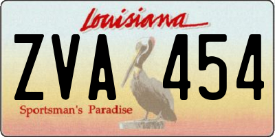 LA license plate ZVA454