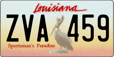 LA license plate ZVA459