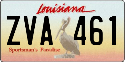 LA license plate ZVA461